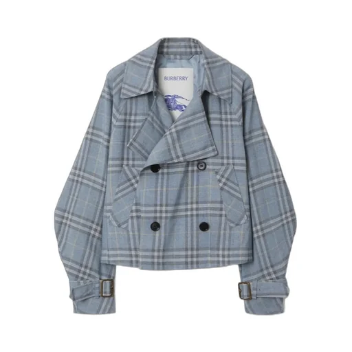 Checkered Short Trench Coat