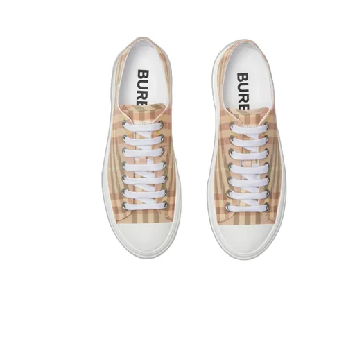 Checked Lace-Up Sneakers