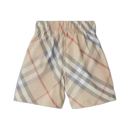 Mid-Rise Check-Printed Deck Shorts