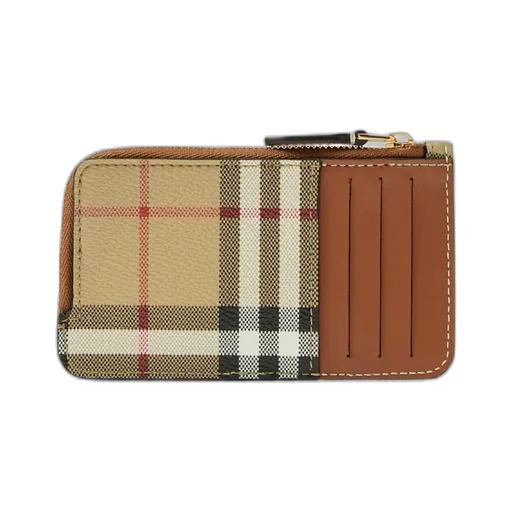 Checked Zip-Up Cardholder