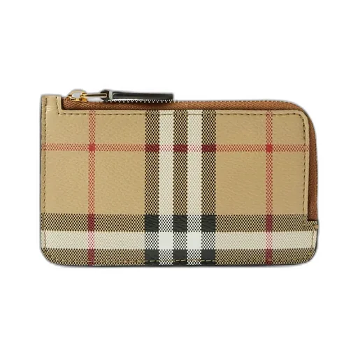 Checked Zip-Up Cardholder