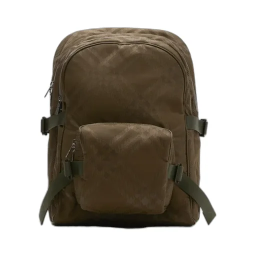 Checked Jacquard Zipped Backpack