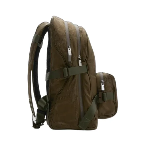 Checked Jacquard Zipped Backpack