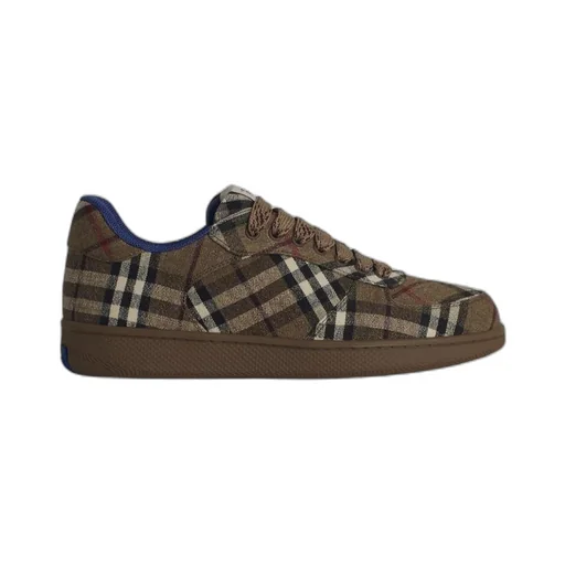 Checked Lace-Up Sneakers