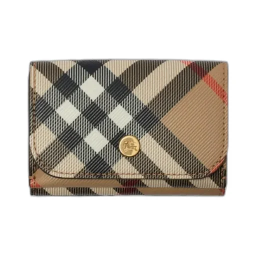Vintage-Check Foldover-Top Wallet