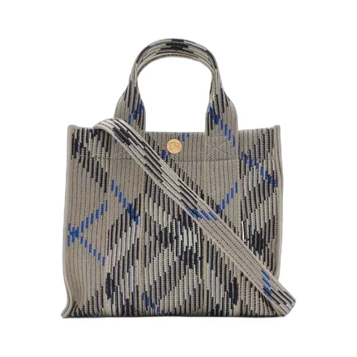 Mini Checked Knitted Top Handle Bag