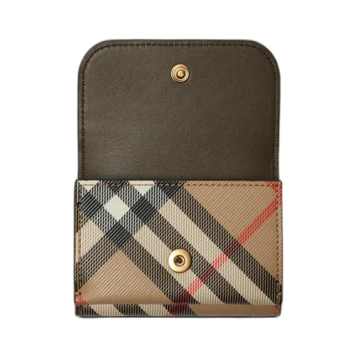 Vintage-Check Foldover-Top Wallet