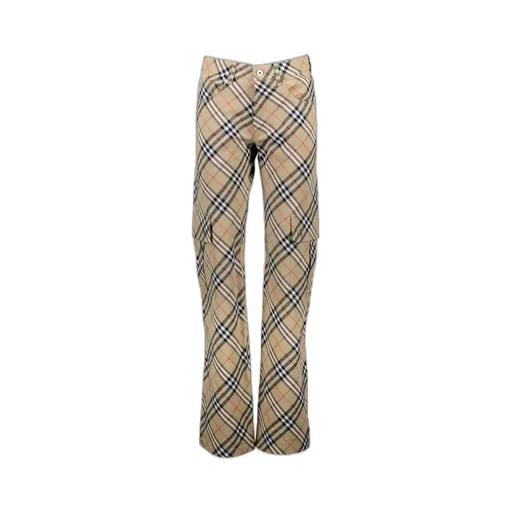 Straight-Leg Checked Cargo Pants