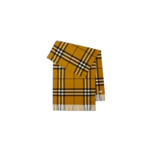 Checked Fringed-Edge Scarf