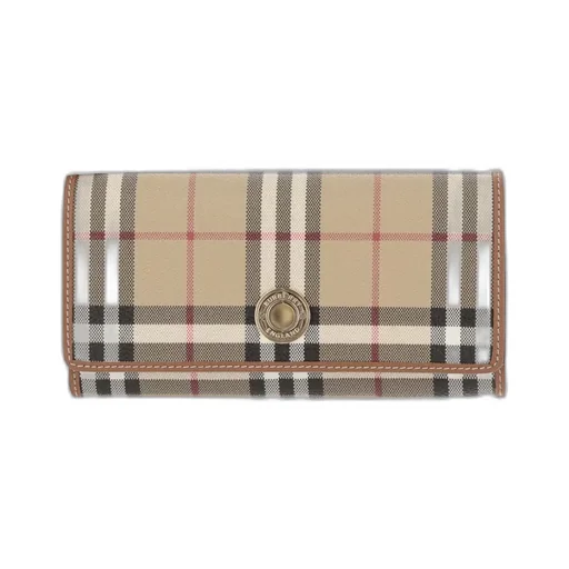 Logo Plaque Checked Wallet