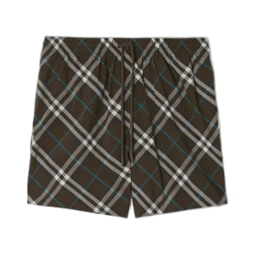 Checked Drawstring Swim Shorts