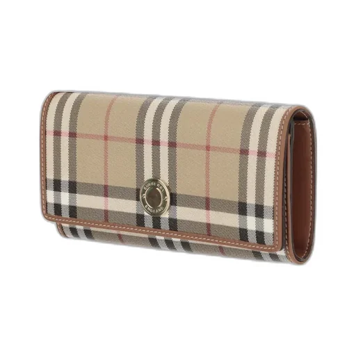 Logo Plaque Checked Wallet