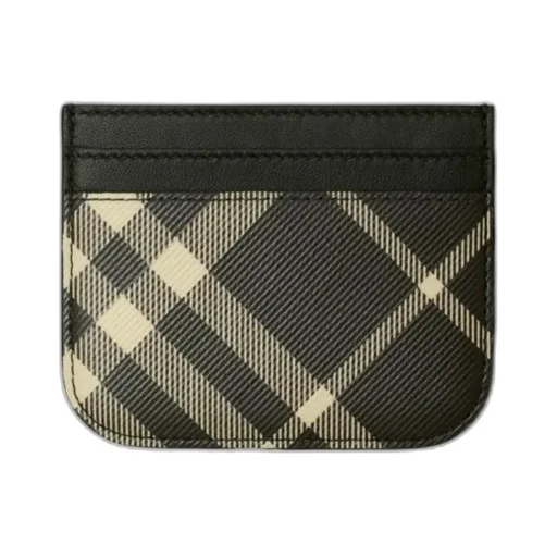 Vintage-Check Printed Curved Corners Cardholder