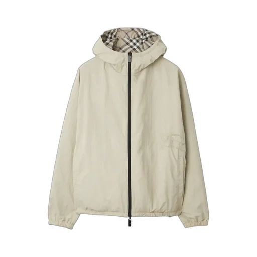 Checked Reversible Zipped Hooded Jacket