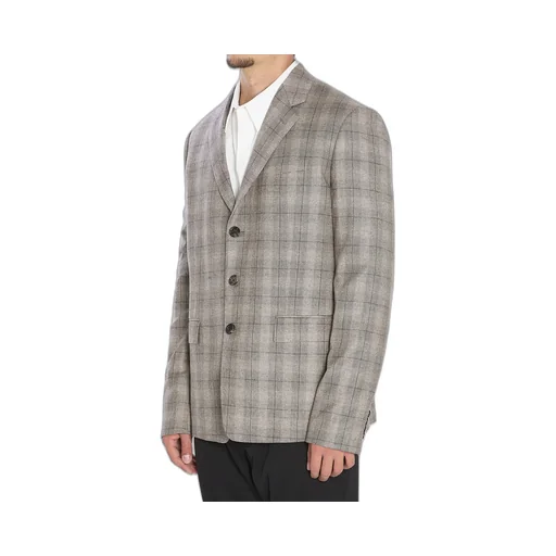 Tailored Jacket In Prince Of Wales Wool Flannel