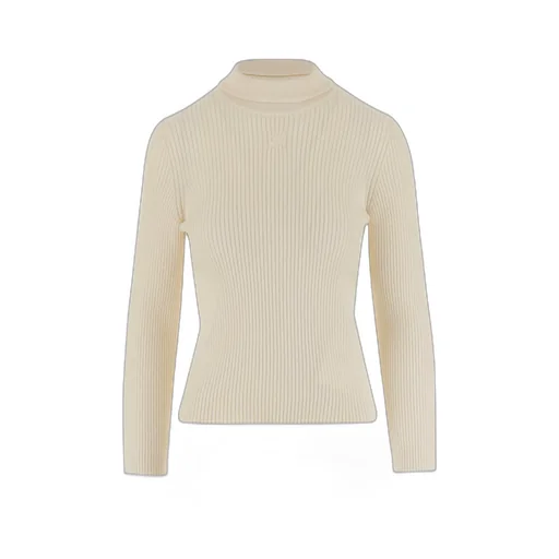 Turtleneck Top In Striped Wool