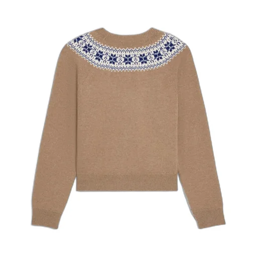 Crew Neck Sweater In Fair Isle Cashmere