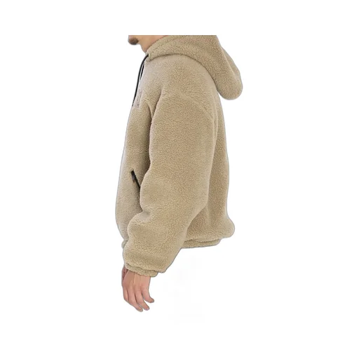 Hooded Jacket In Wool And Cotton Fleece