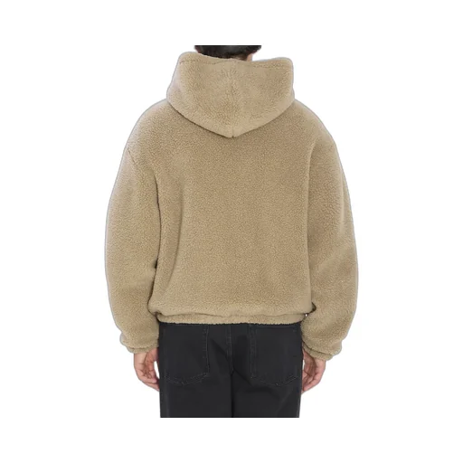 Hooded Jacket In Wool And Cotton Fleece