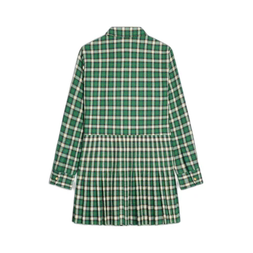 Mini Shirt Dress In Check Wool Natté