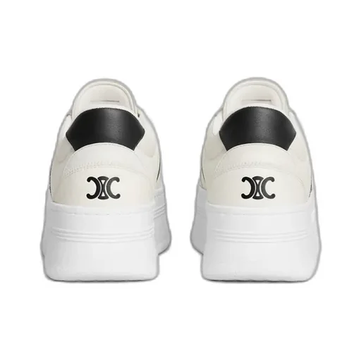 Block Sneakers With Back Triomphe And Wedge Outsole In Calfskin