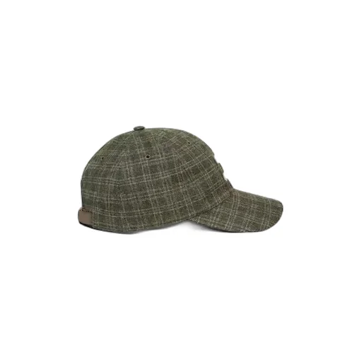 Triomphe Baseball Cap In Checked Wool Felt