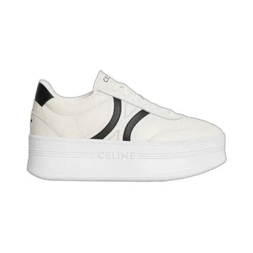 Block Sneakers With Back Triomphe And Wedge Outsole In Calfskin