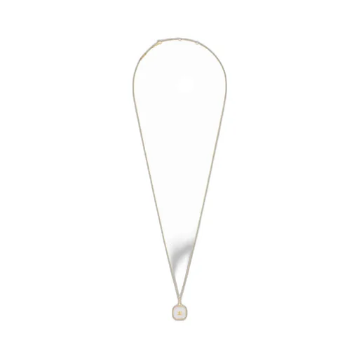 Triomphe Pendant Necklace In Mother Of Pearl And Brass With Gold Finish