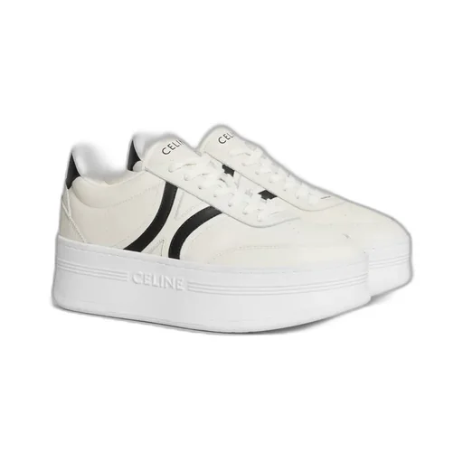 Block Sneakers With Back Triomphe And Wedge Outsole In Calfskin