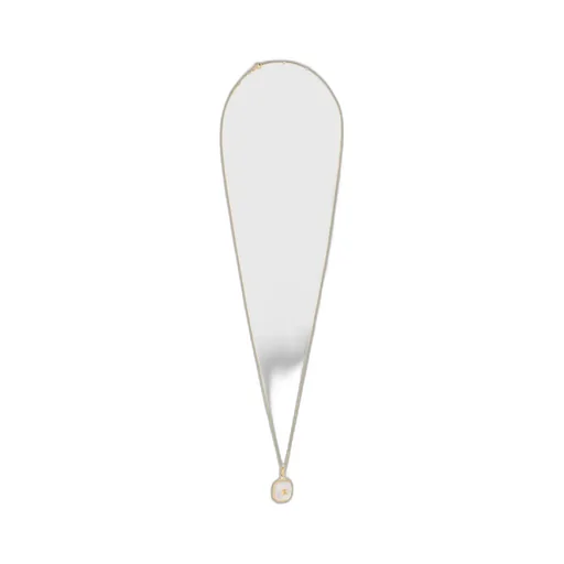 Triomphe Pendant Necklace In Mother Of Pearl And Brass With Gold Finish
