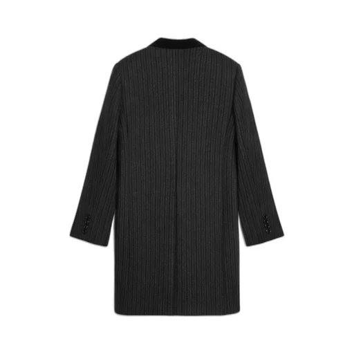 Chesterfield Coat In Striped Wool