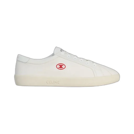 Lou Low Lace-Up Sneaker With Embroidered Triomphe In Canvas And Calfskin