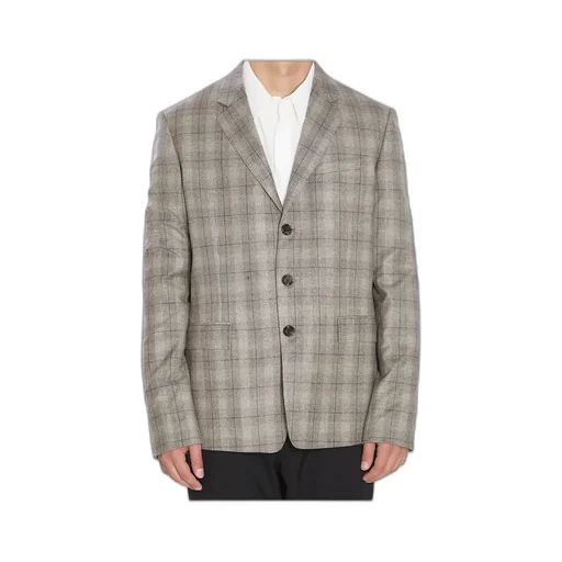 Tailored Jacket In Prince Of Wales Wool Flannel