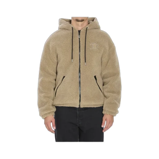 Hooded Jacket In Wool And Cotton Fleece