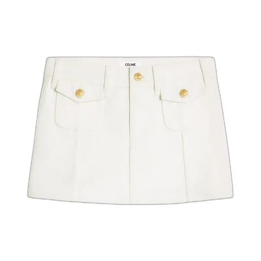 Mini Skirt In Optic White Wash Denim