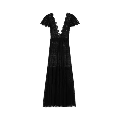 Long Triomphe Dress In Cotton Lace