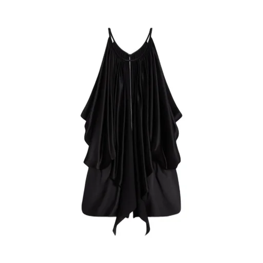 Draped Short Jumpsuit In Satin And Silk Crepe