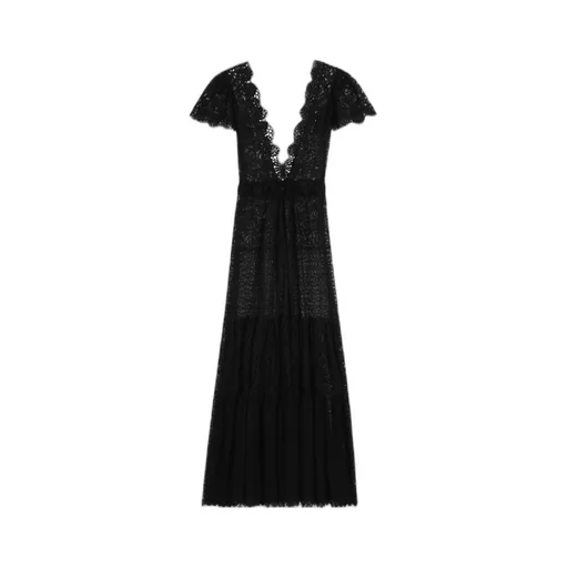 Long Triomphe Dress In Cotton Lace