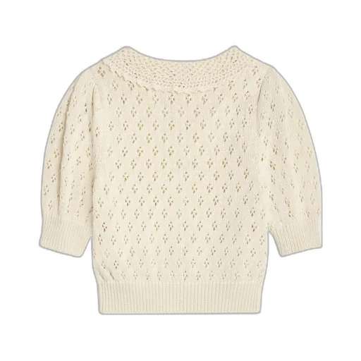 Cropped Cardigan In Pointelle Cotton