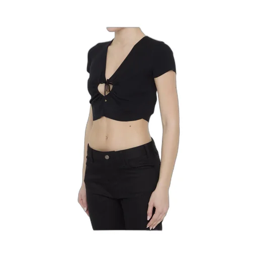Heart Crop Top In Underpinning Silk And Cotton