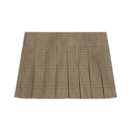 Pleated Bandeau Mini Skirt In Linen And Wool