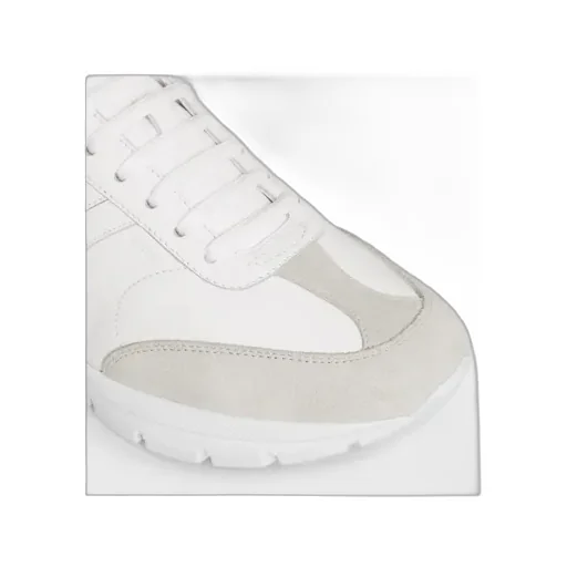Runner Cr-02 Low Lace-Up Sneaker In Calfskin, Suede Calfskin And Matte Metallic Calfskin
