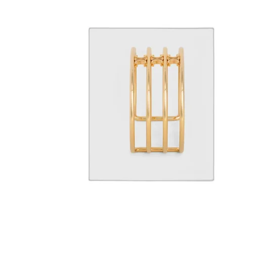 Triomphe Cage Cuff In Brass With Gold Finish