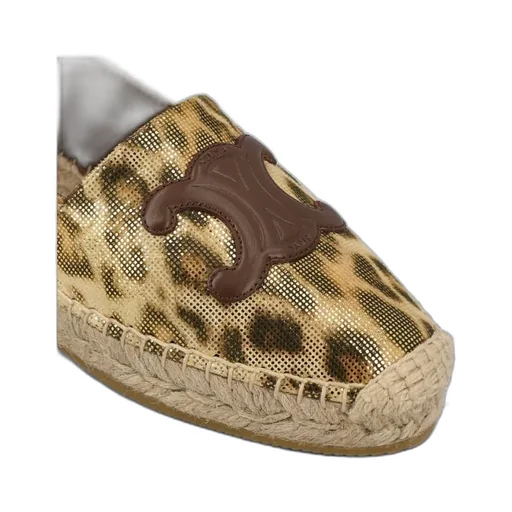 Leopard-Print Laminated Linen Soles