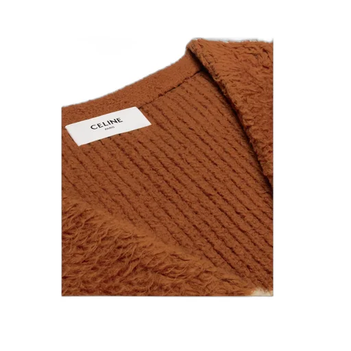 Long Cardigan In Striped Brushed Cotton