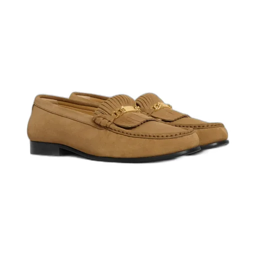 Luco Loafer With Fringes In Suede Calfskin