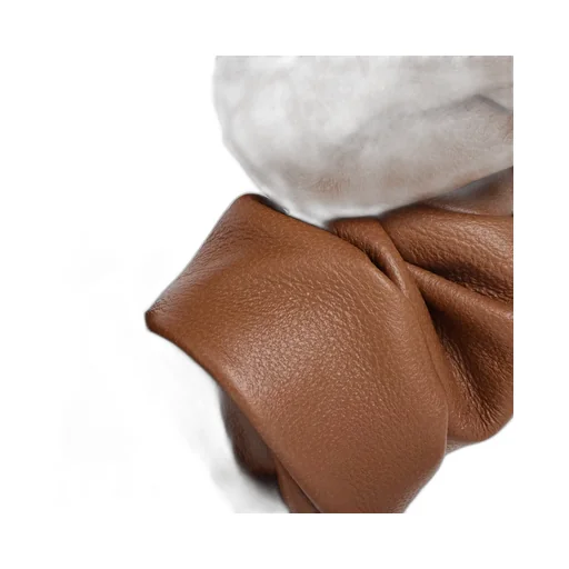 Scrunchy Leather In Brass With Gold Finish