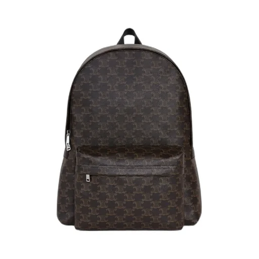 Medium Backpack In Triomphe Canvas And Calfskin