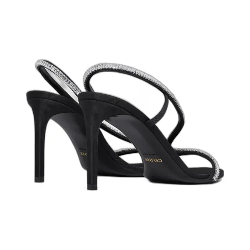 Soir Cross-Over Sandal In Gros Grain With Strass