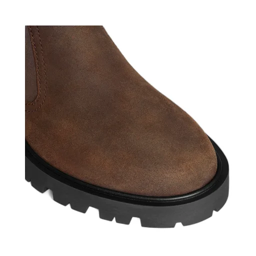 Margaret Chelsea Boot In Waxed Suede Calfskin